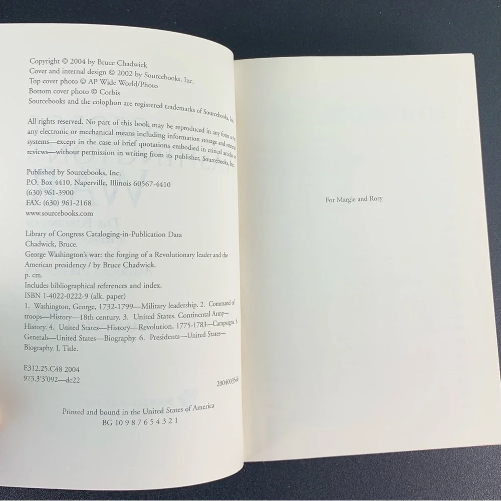 George Washington’s War by Brad Chadwick. 2004.